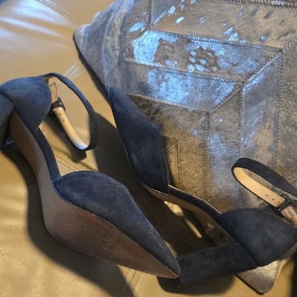 Alex Marie Blue Heels with Ankle Strap - Picture 6 of 9